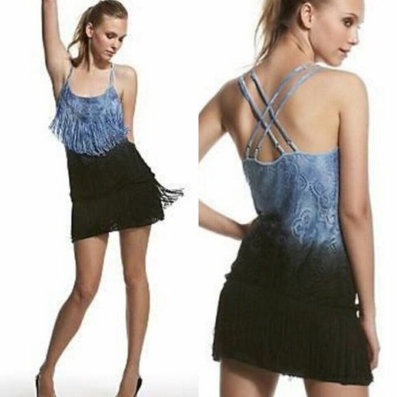 FREE people ombré shake it up fringe dress. size M. P4/A1065/4 - Picture 3 of 11
